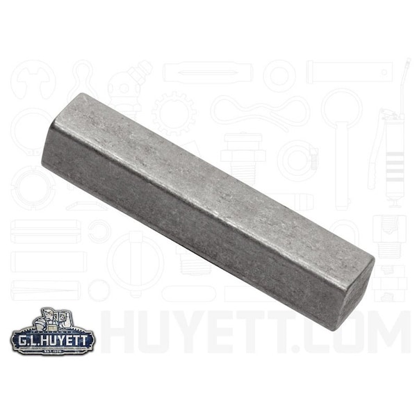 Undersized Machine Key, Square End, Carbon Steel, Plain, 5-7/8 in L, 1-1/4 in Sq
